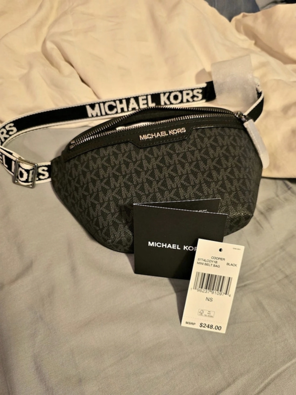 Michael Kors Cooper Mini Logo Belt Bag Black & Brown